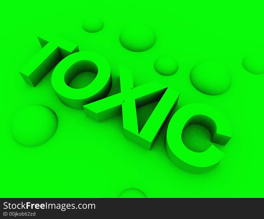 The word toxic representing poisonous things. The word toxic representing poisonous things.