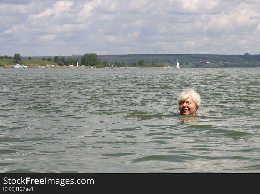 The Woman Bathing In Lake