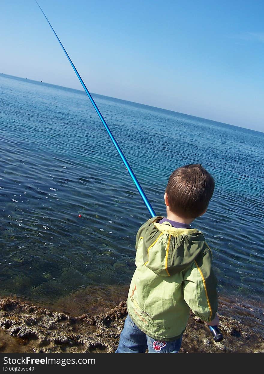 My son was fishing in Girne, Northern Cyprus. My son was fishing in Girne, Northern Cyprus.