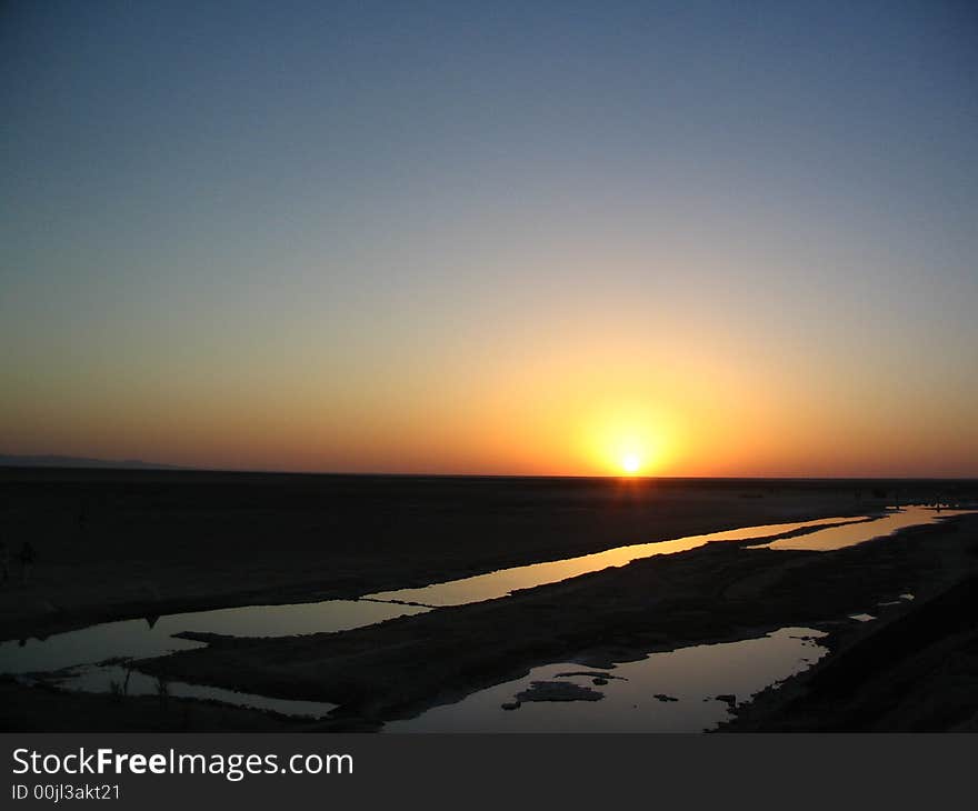 Sunrise in Salt Lake, Tunisia