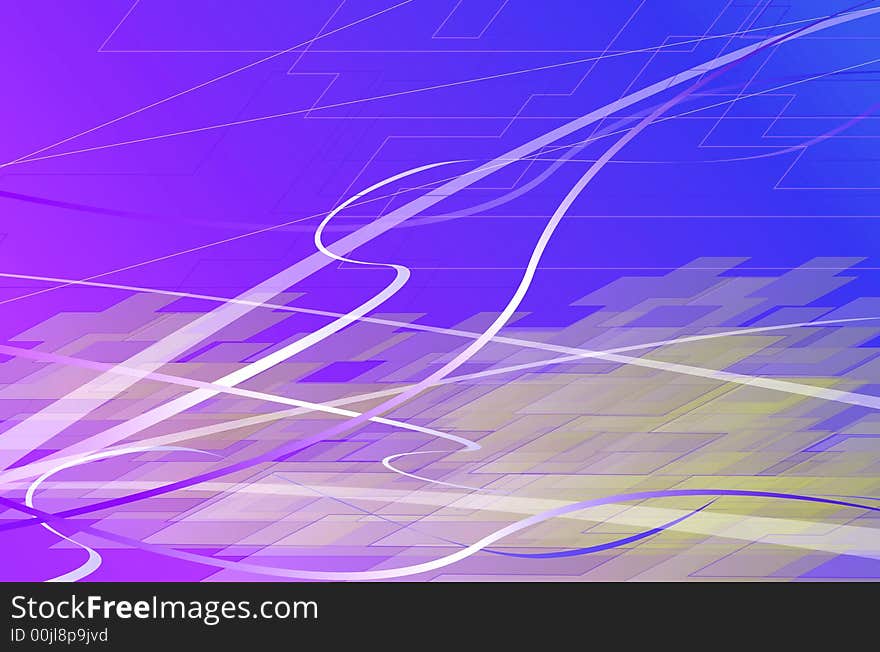 Smoothly waves lining with colors background