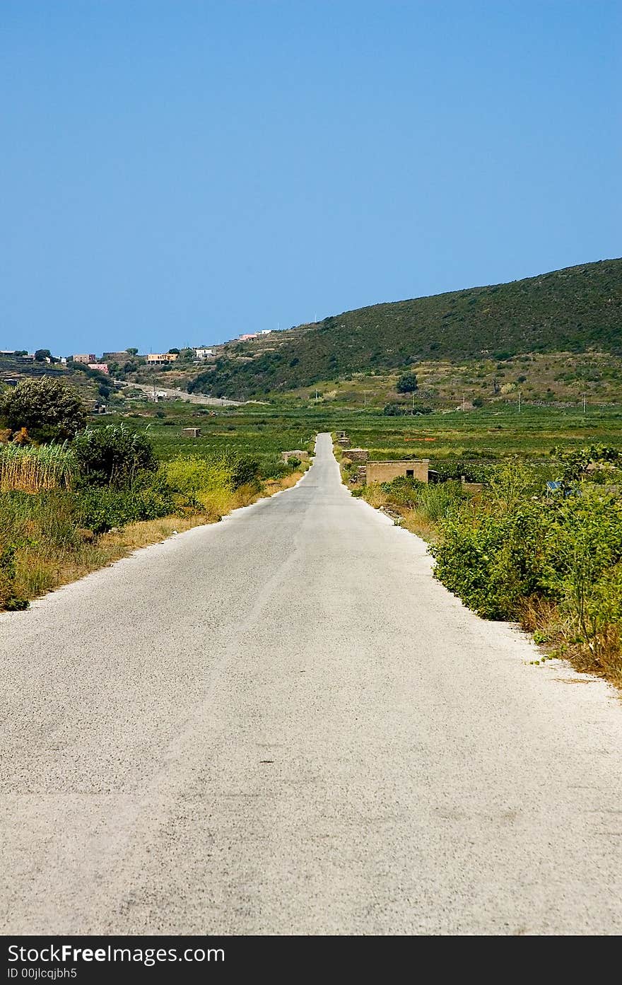 Isolated straight road