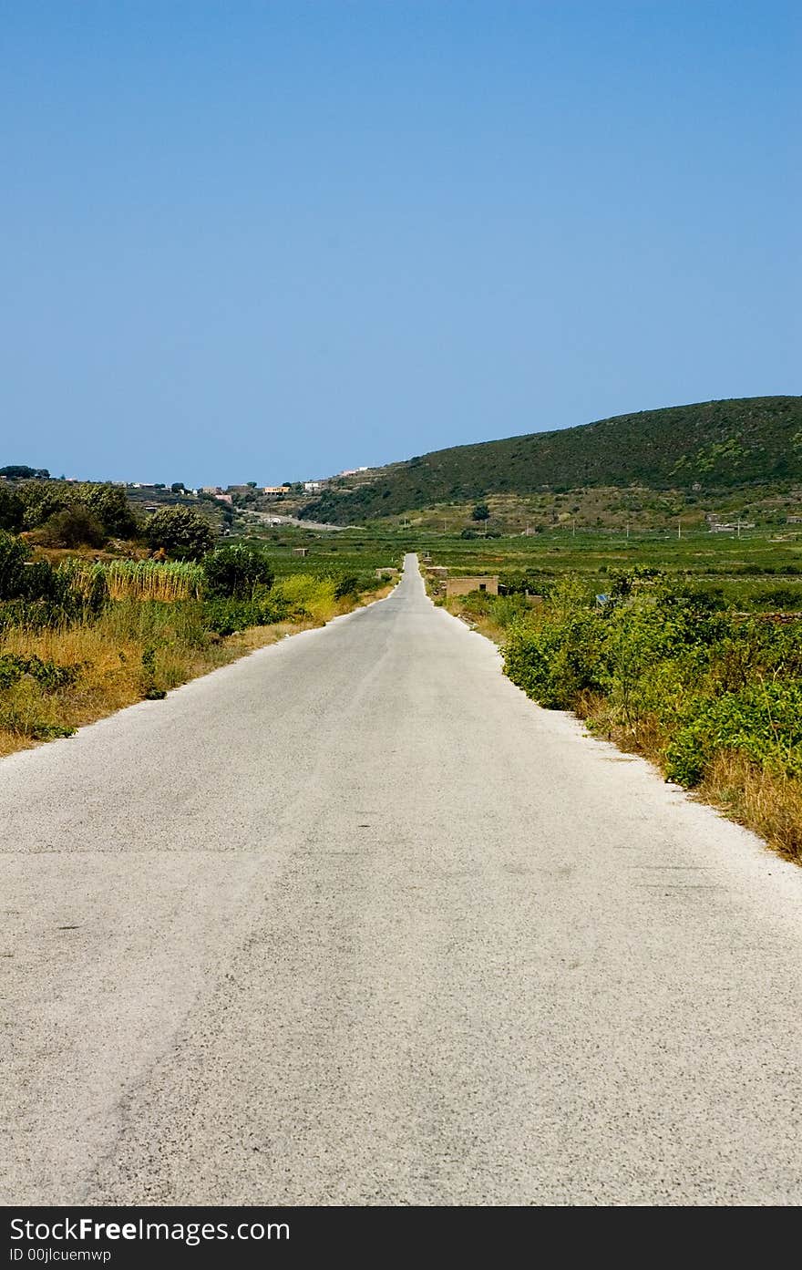 Isolated straight road