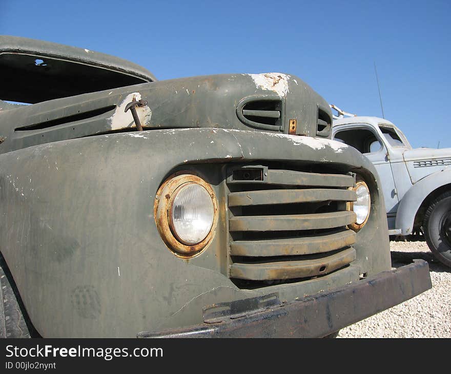 Front end of old truck. Front end of old truck