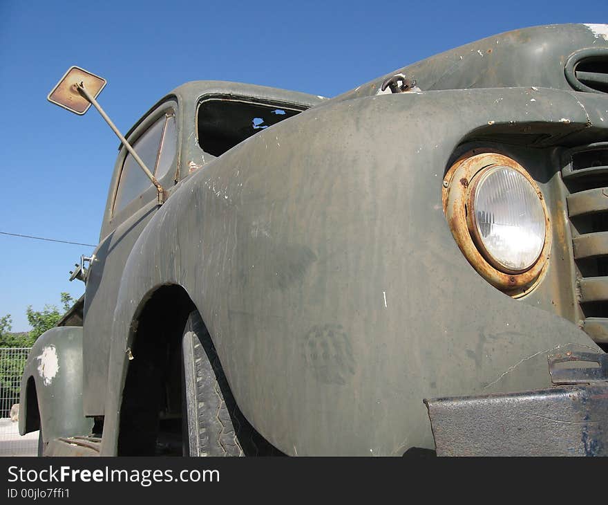 Front end of old truck. Front end of old truck