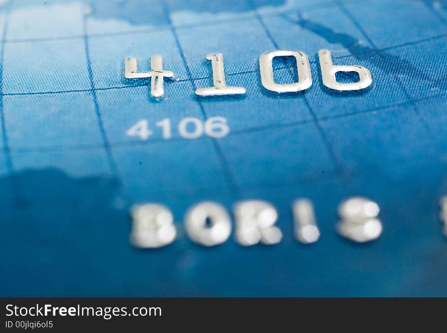 Close up view on credit card numbers.