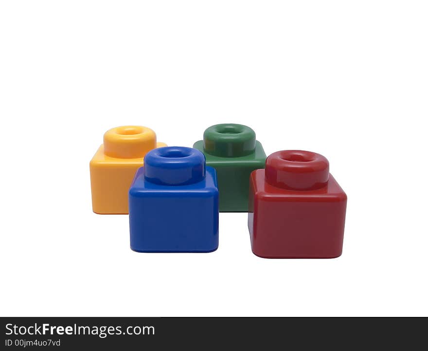 Four color blocks (yellow, blue, green, red), isolated. Four color blocks (yellow, blue, green, red), isolated.