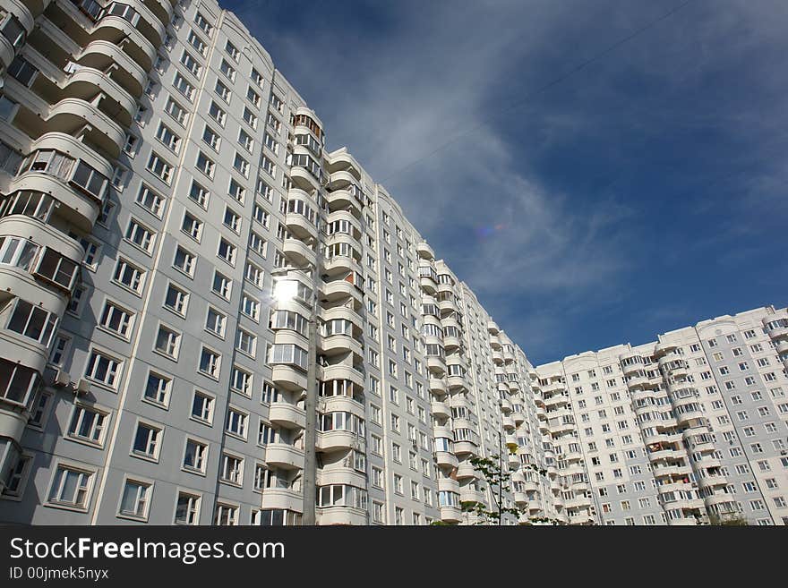 Very high building on a background of the sky. Very high building on a background of the sky