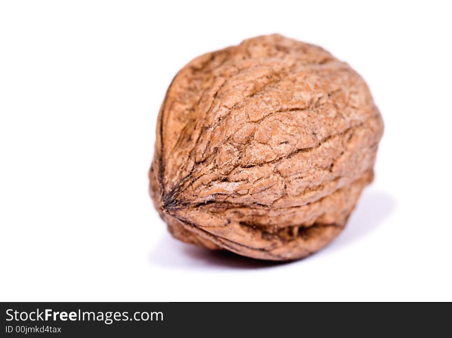 Walnut close up isolated on white background