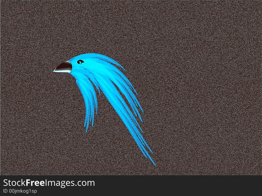 Blue abstraction bird