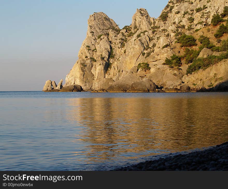 Gold sea and mountains