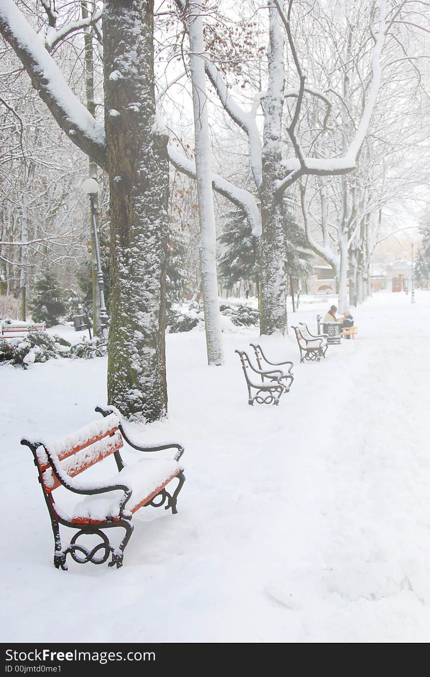 Red bench