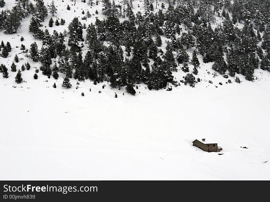 Landscapes and people skiing in the snow in Andorra