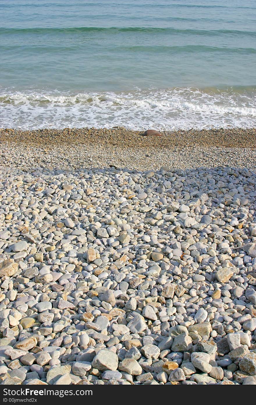 Beach with stones in Asturias, Spain