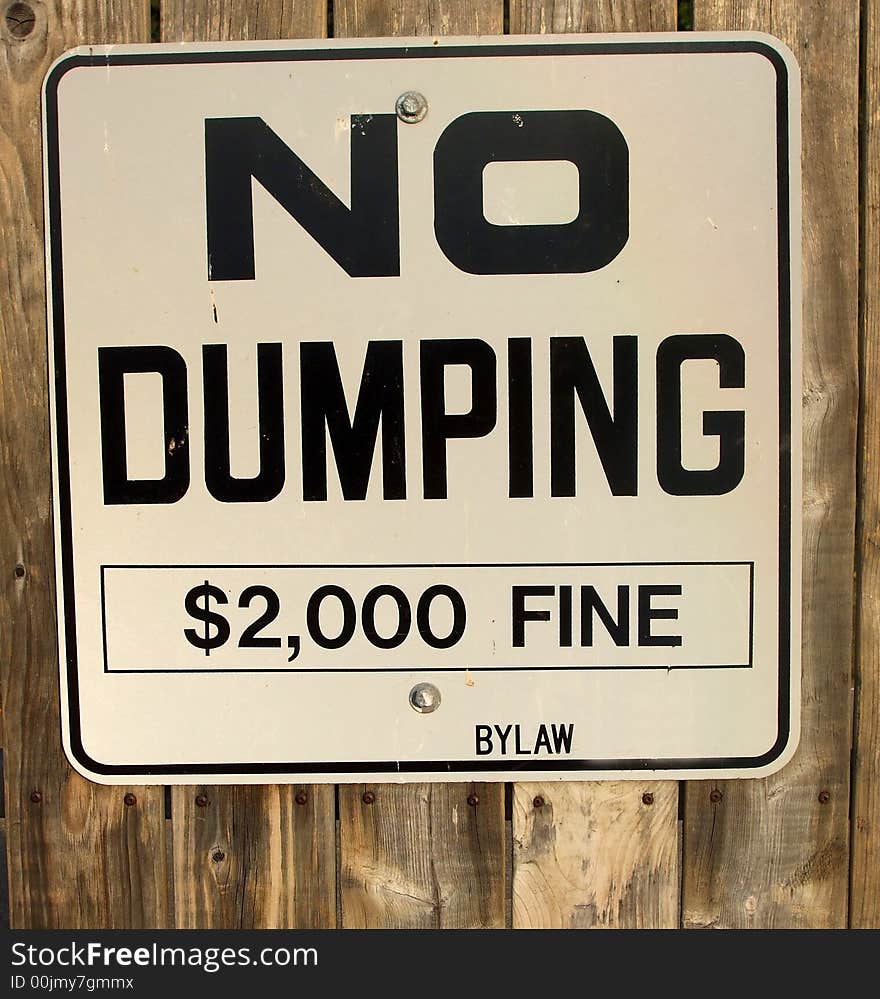 No Dumping Sign