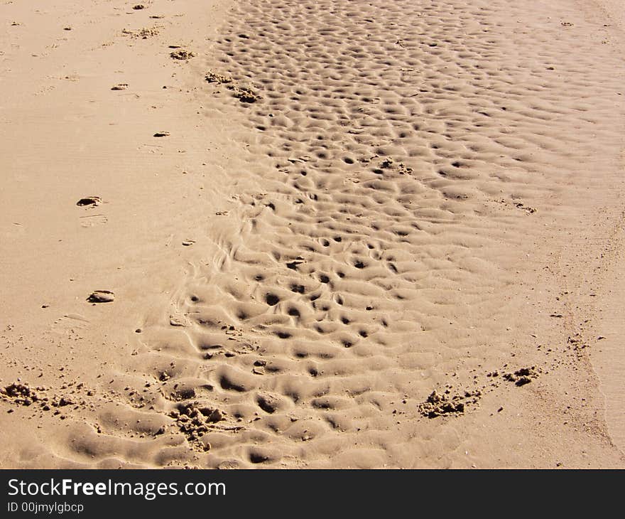 Ripples In The Sand On The Beach