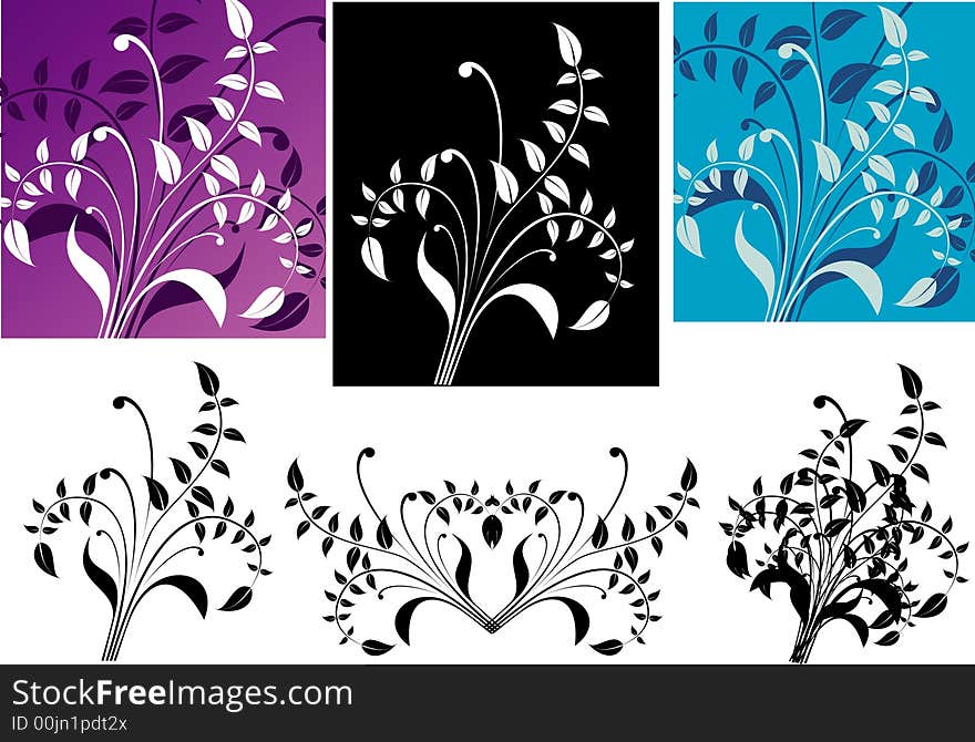 Chaotic floral style design background