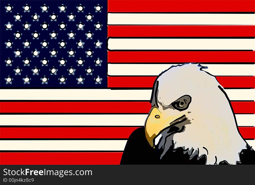 Stylized American Flag Eagle