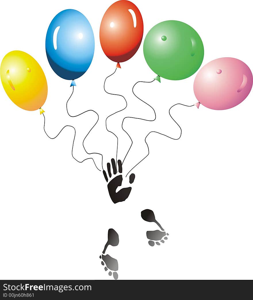 Colored balloons,hand, fun ,celebrations