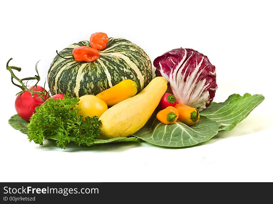 Miscellaneous vegetables isolated on white background