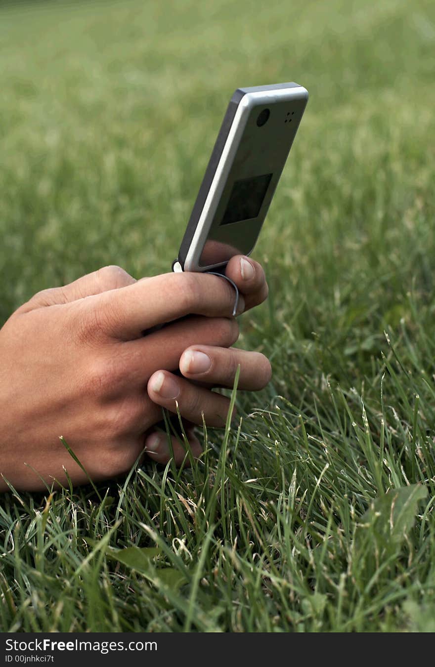 Hand Holding Cell Phone