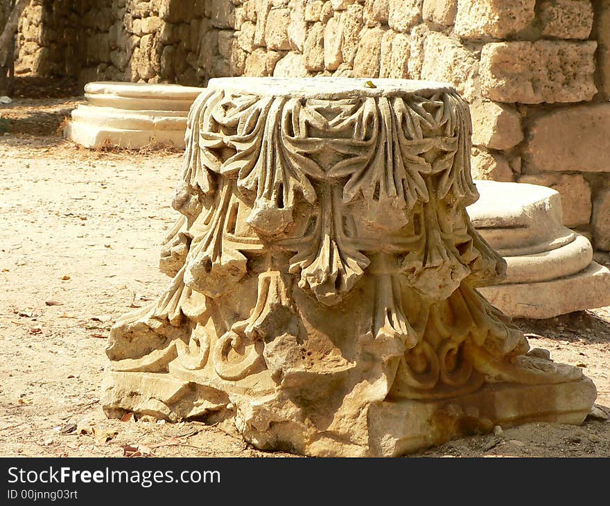 Ancient roman stone pillar detail. Ancient roman stone pillar detail