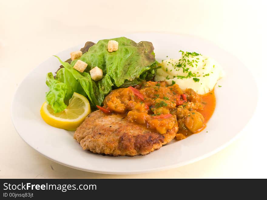 Delicious Hamburger with Vegetable(Zucchini,Eggplant,onion)