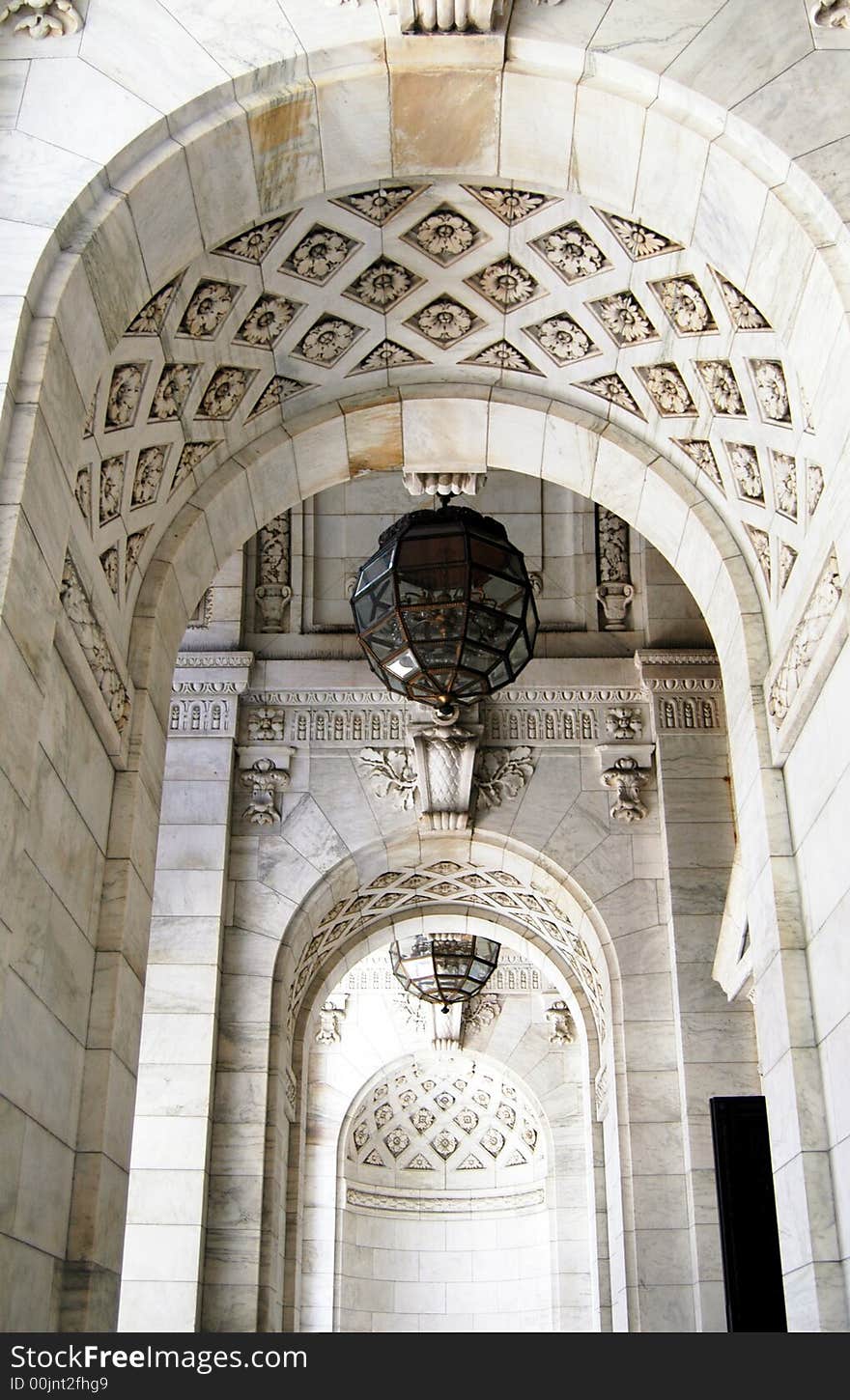 Library Ceiling And Chandelier