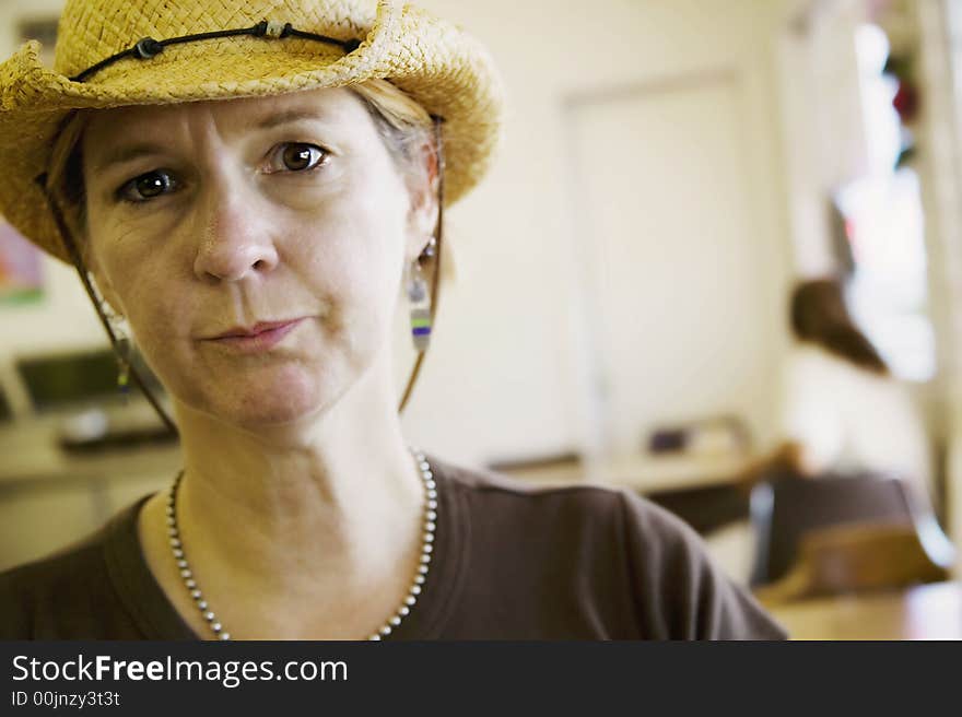 Woman in Cowboy Hat