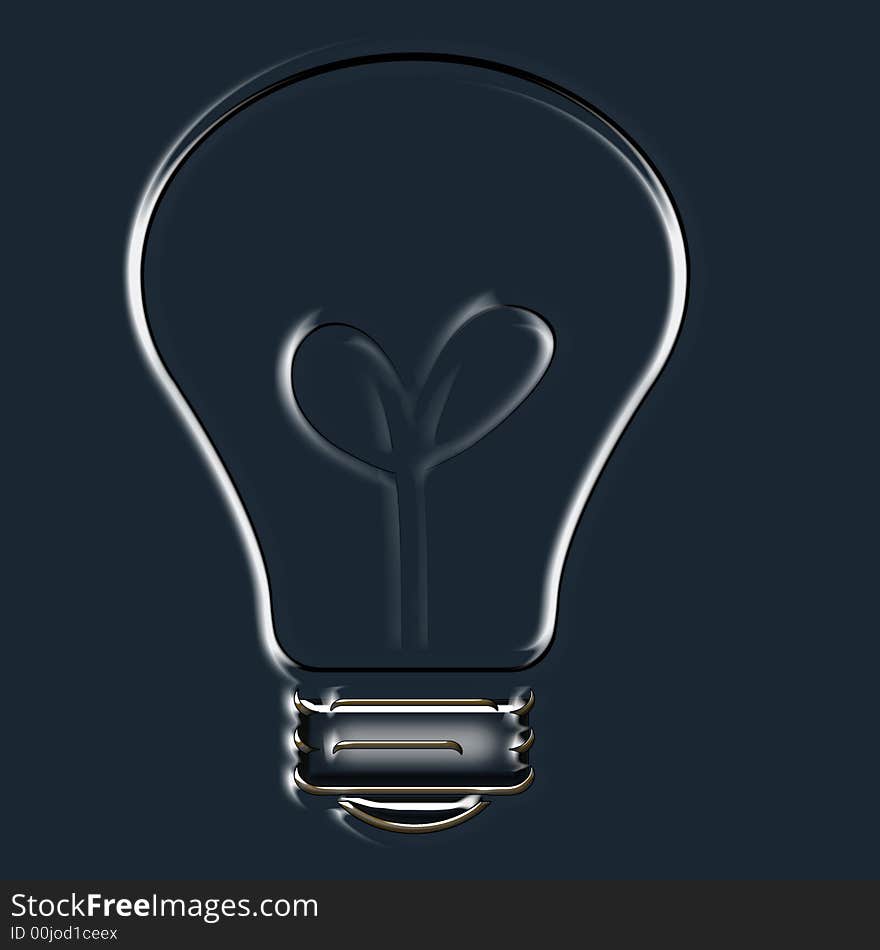 A bulb designed in illustrator in black background with glow showing its cathode and anode