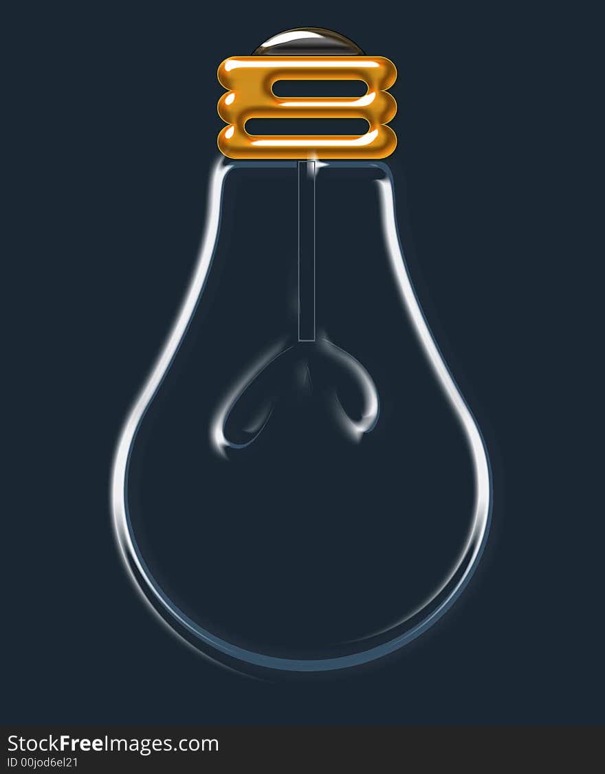 A bulb designed in illustrator in black background with glow showing its cathode and anode