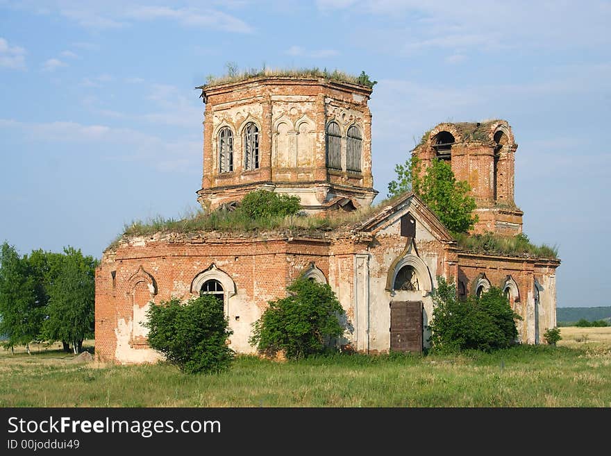 Ancient church over the blue sky