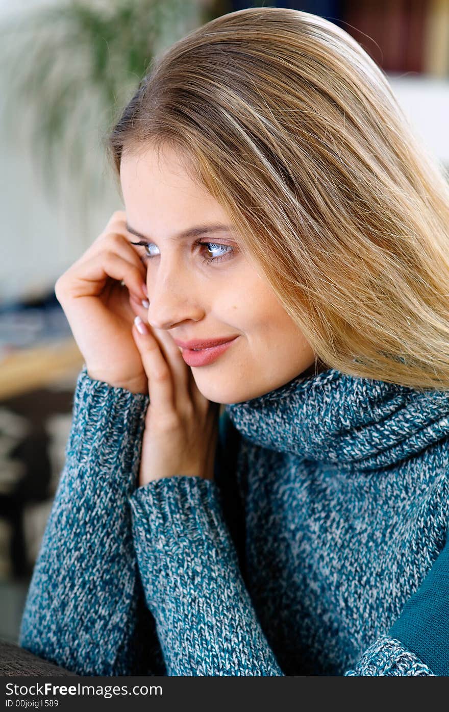 Portrait of young blond woman. Portrait of young blond woman