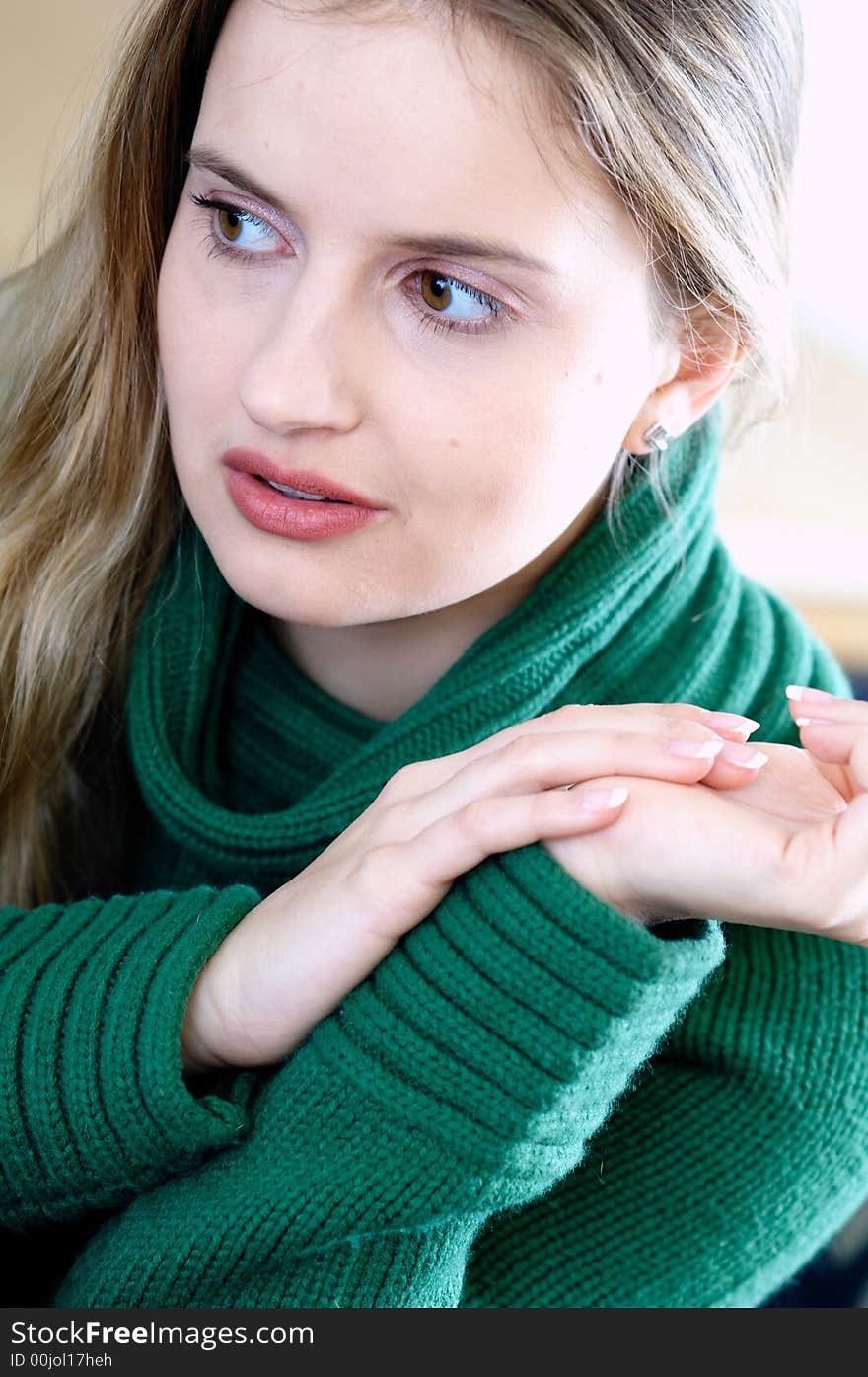 Portrait of young blond woman. Portrait of young blond woman