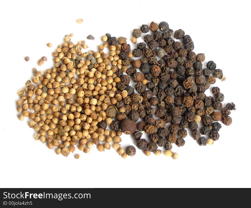 Spices On White Background