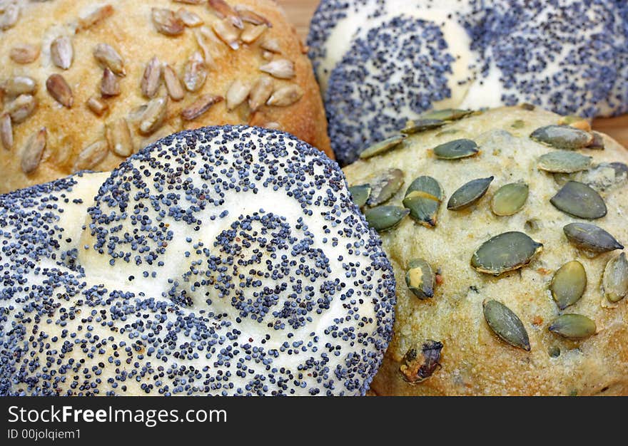 Baked bread close up