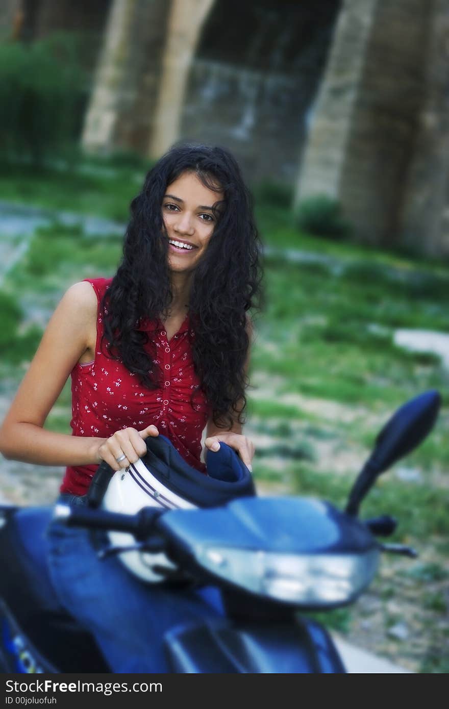 Girl on motorcycle