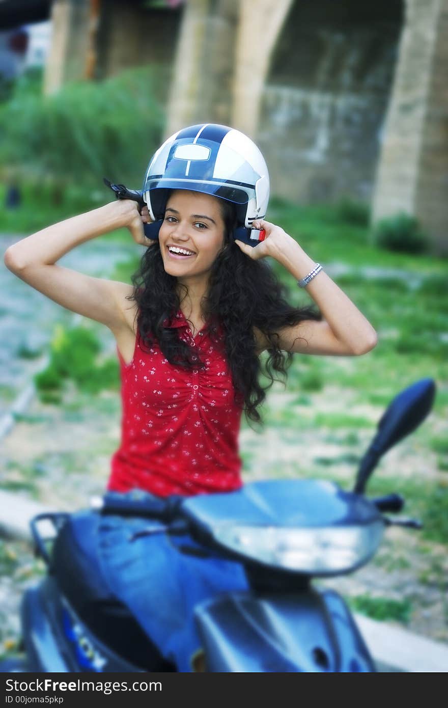 Girl on motorcycle