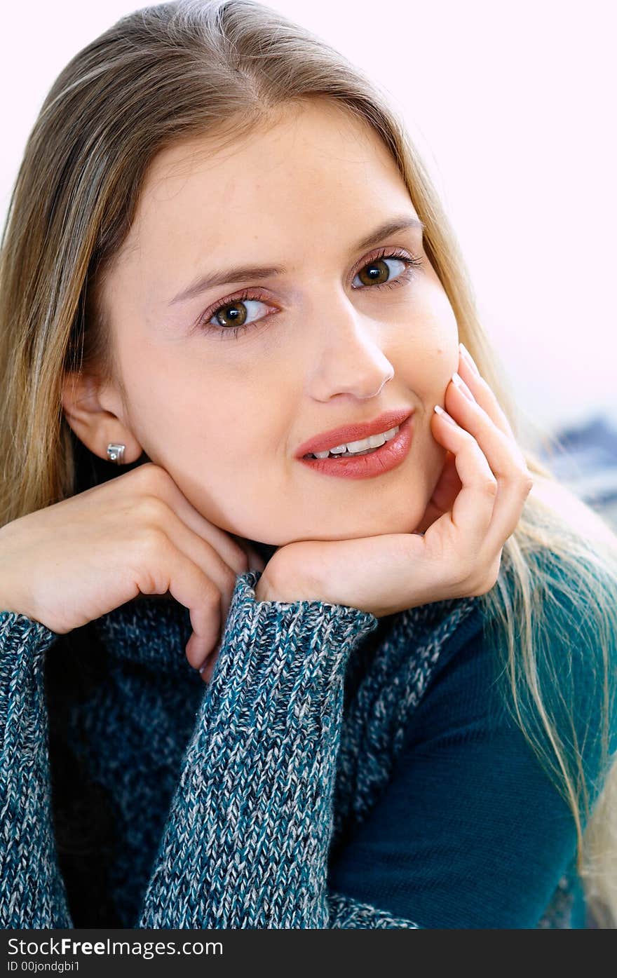 Portrait of young blond woman. Portrait of young blond woman