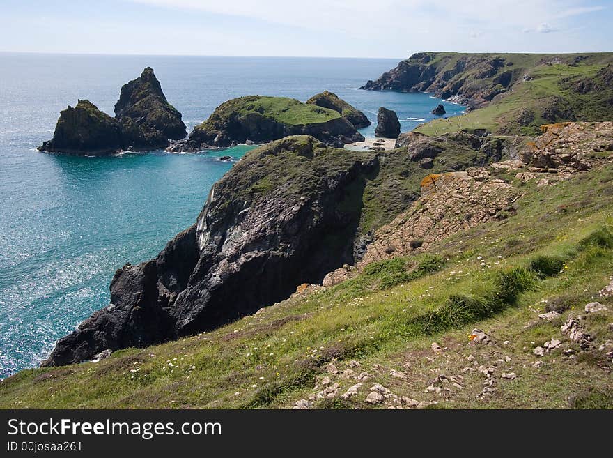 Kynance cove cliffs