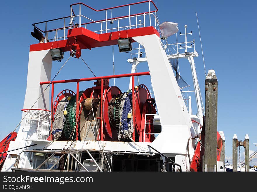 Trawler with electric fishing nets