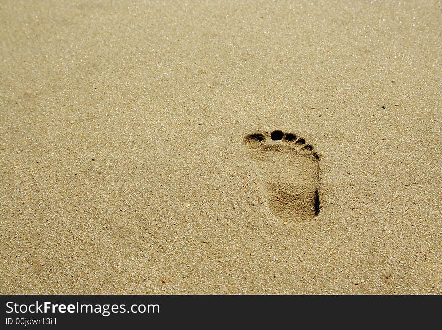 Footprint on the beach