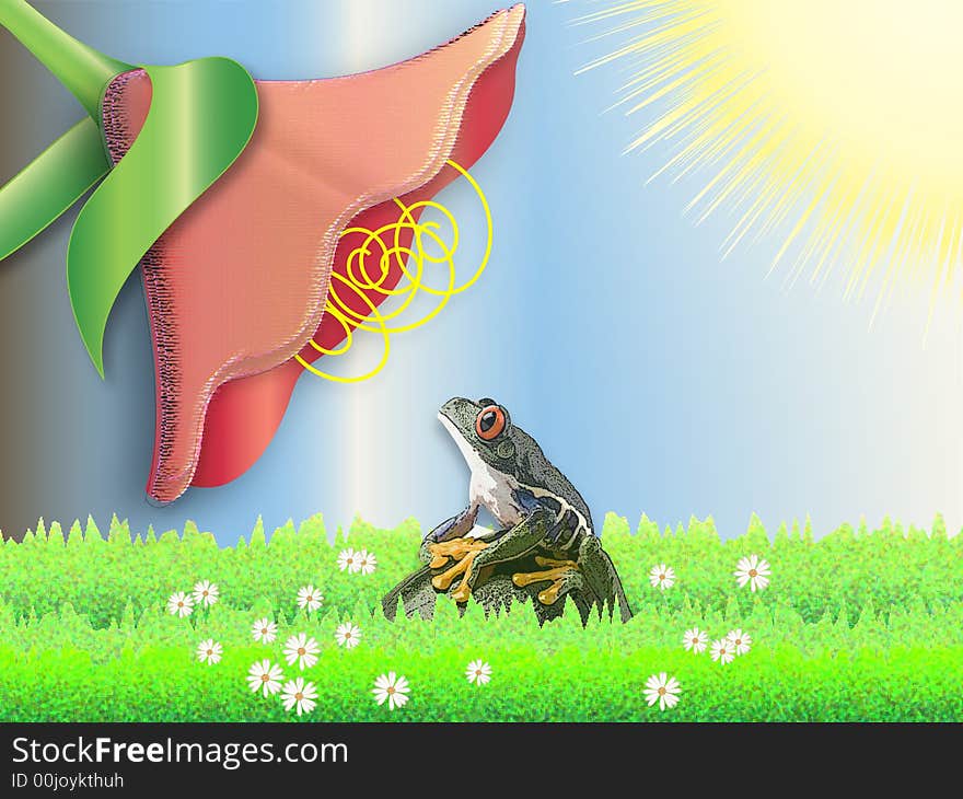 Frog and Flower