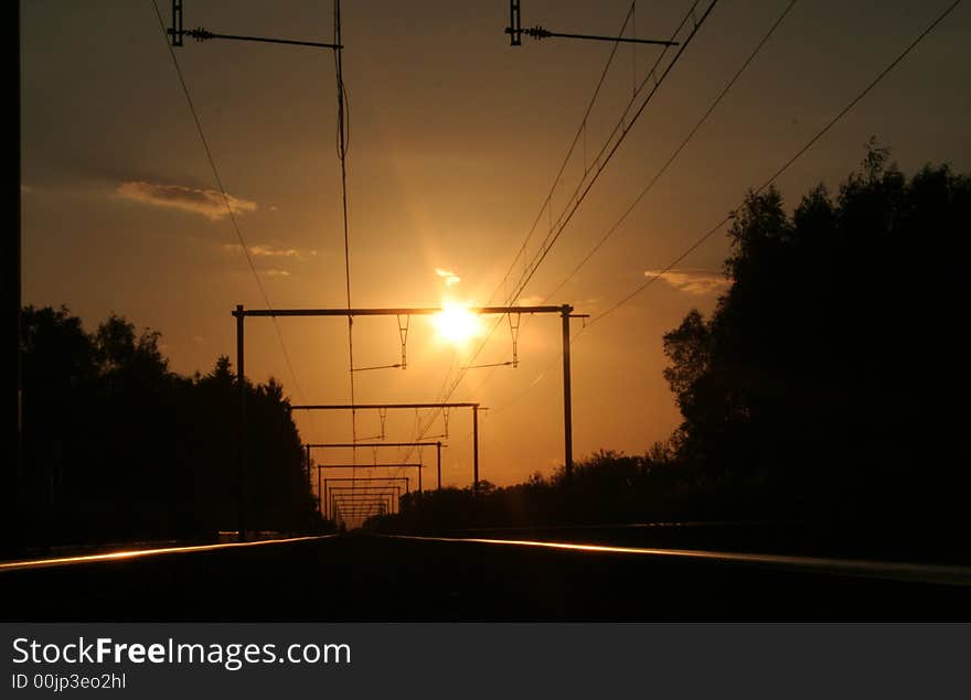 Railway sunset