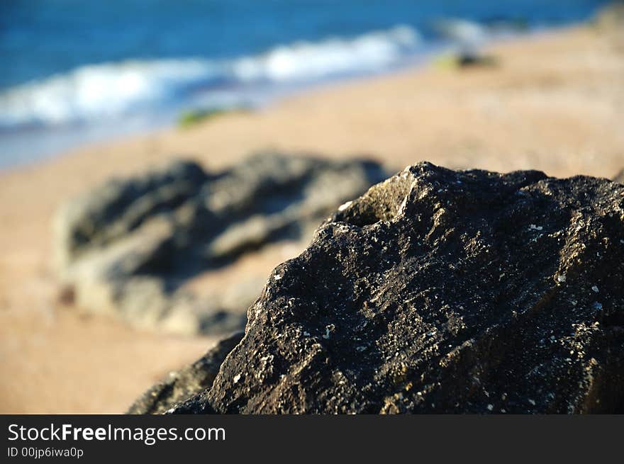 Sea stone on the beach