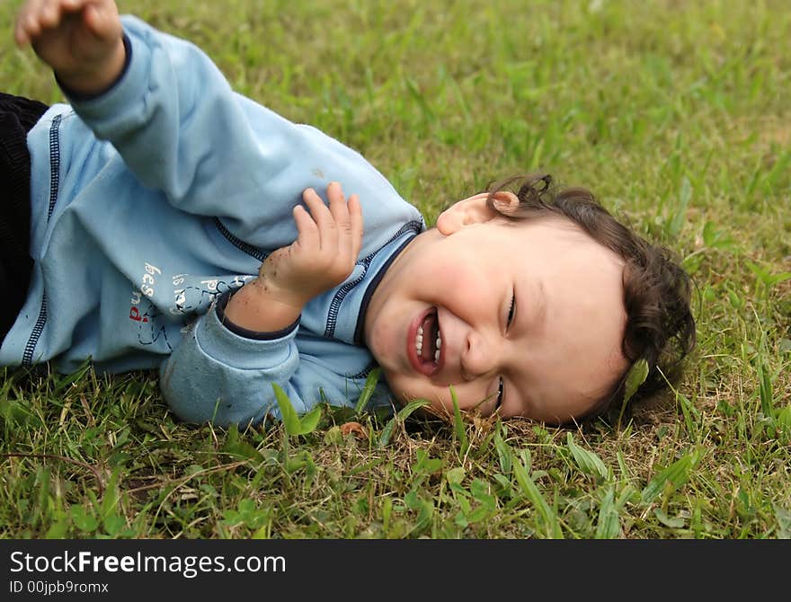 The Dared Baby On A Grass