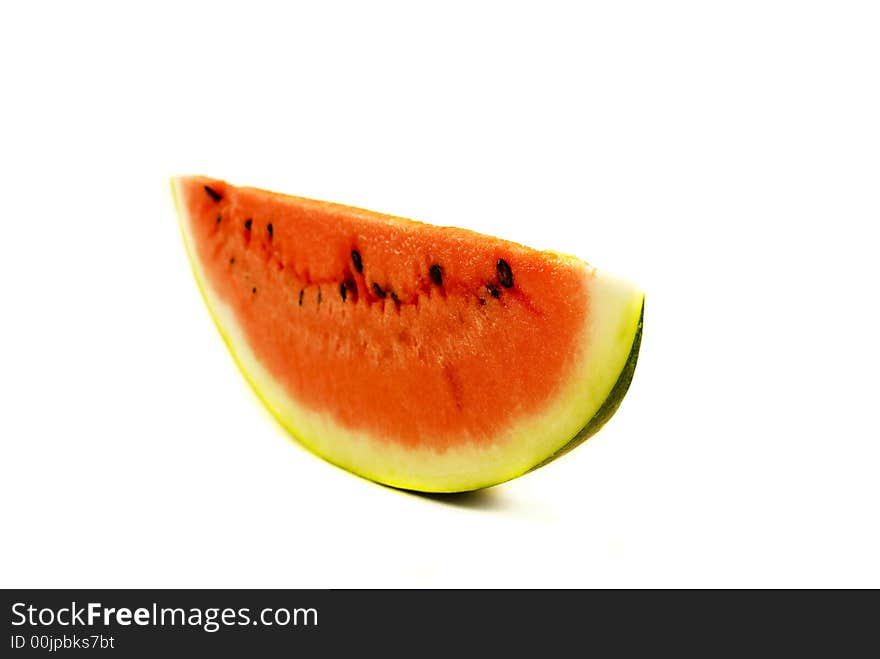 Slice of watermelon on the white background