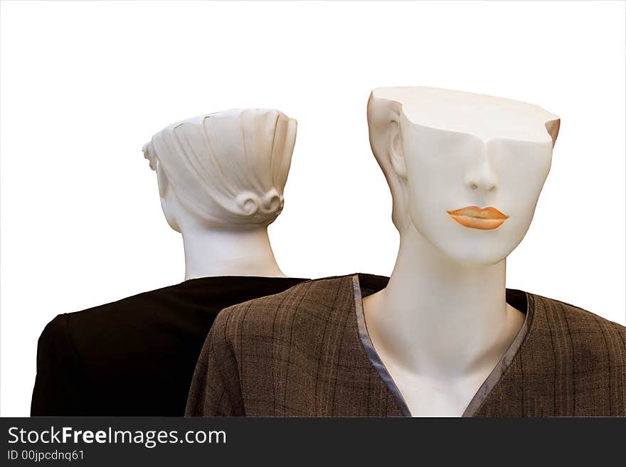 Female mannequins with the cut heads. Female mannequins with the cut heads.