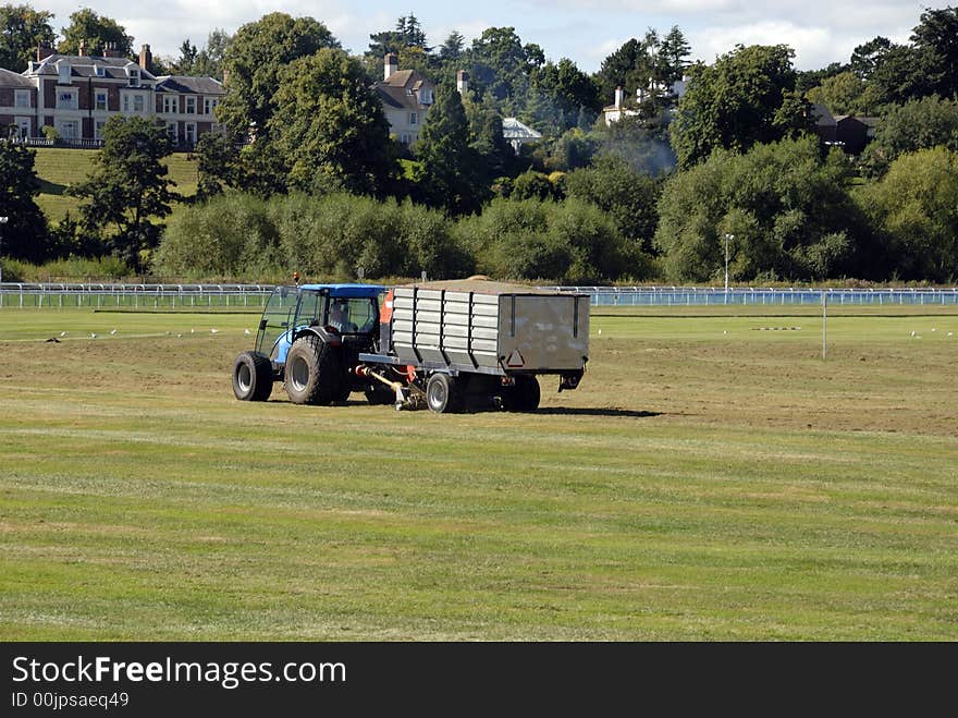 Tractor working in the field