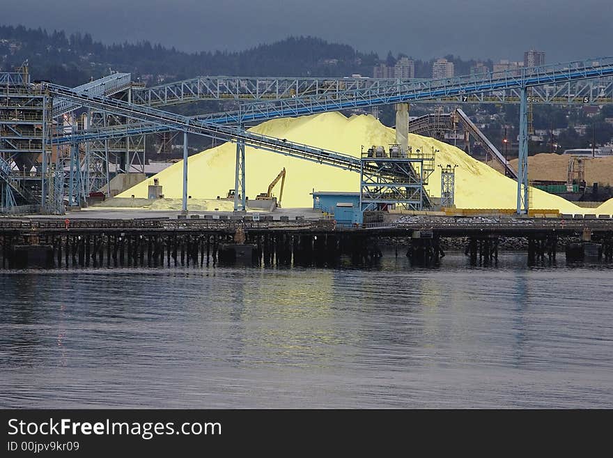 Industrial pile of yellow sand